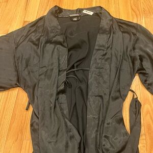Victoria's Secret Black Satin Robe